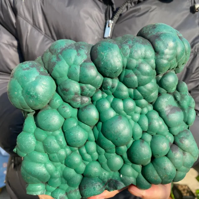 6.9lb Large Natural Green Malachite Stalactitic Quartz Crystal Mineral Specimen