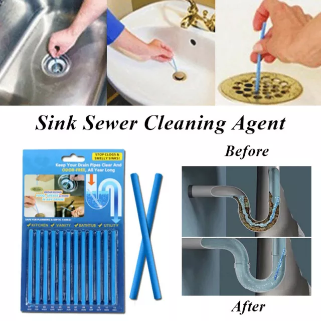 Sani Sticks Pack Odeur Drains Drain Clear Cleaner Désodorisant Nettoyage 12 F