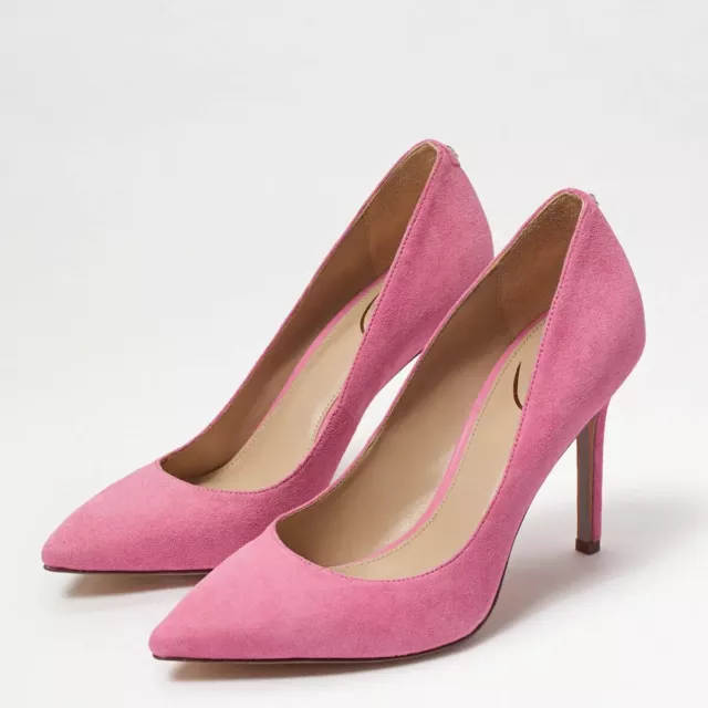 Sam Edelman Hazel Azalea Pink Suede Fashion Stiletto Dress Shoes Pointed Toe