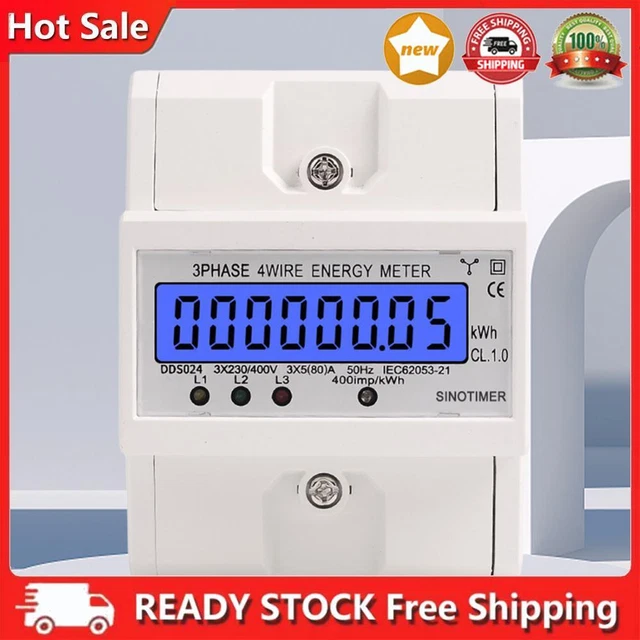 ELECTRIC ENERGY METER DIN Rail Electricity Usage Meter 5 80A 400V Electric energy meter din rail electricity usage meter 5 80a 400v
