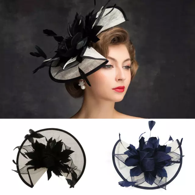 Sinamay Flower Feather Alice Headband Hat Fascinator Race Royal Ascot Hair Band