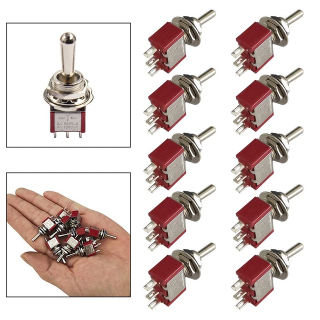 Interrupteurs à Bascule Mini MTS-102 3-Pin SPDT ON-ON 6A 125V AC Bleu - Cdiscount Bricolage