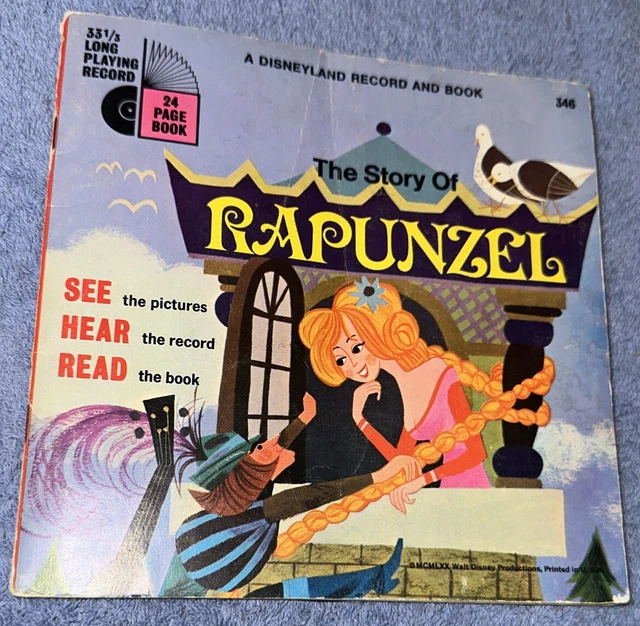 DISNEYLAND THE STORY of Rapunzel Record and Read Along Book 346 Vintage ...