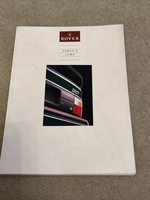 Rover Models 1991 Todays Cars Original Car Sales Brochure Collectable 146 Page