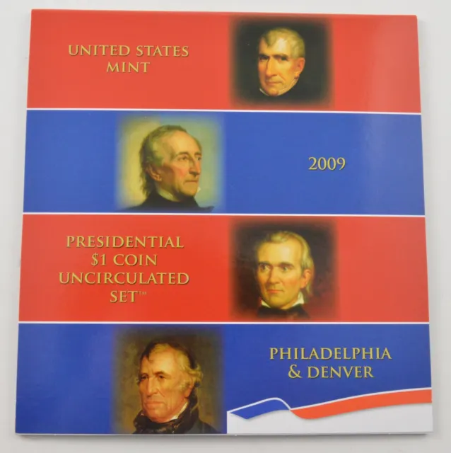 2009 Us Mint Presidential $1 Coin Uncirculated P & D 8 Coin Set *0866