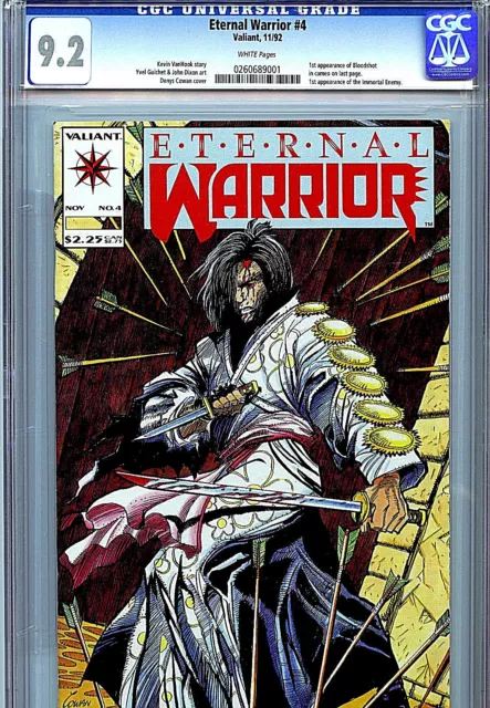 Valiant Comics Eternal Warrior #4 CGC Graded 9.2 Comic 1992 1st Bloodshot