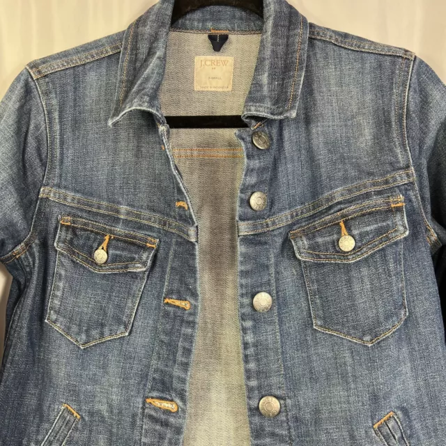 J. Crew Factory Blue Denim Jacket Women’s Size XS 3