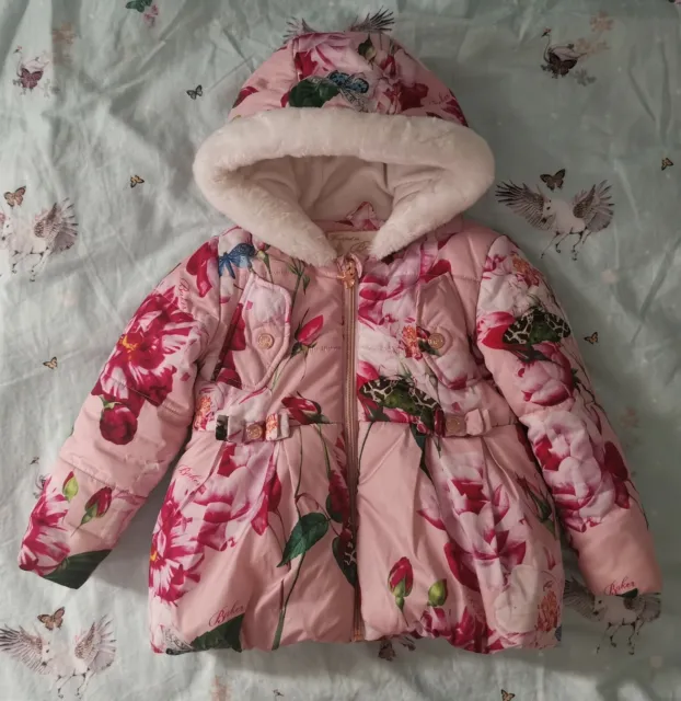 Ted Baker Girl's Floral winter coat size 3-4 years