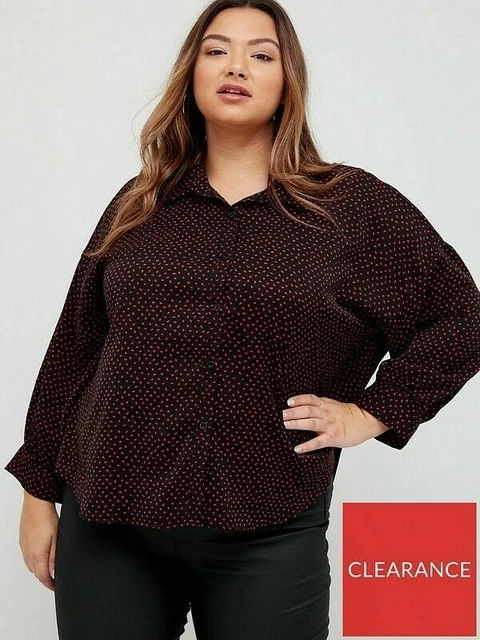 AX PARIS CURVE Spot Shirt Black Red Dot Print Blouse Size UK 24 BNWT RRP 40 5.99 PicClick UK