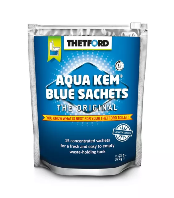 Thetford Aqua Kem Blue Sachets 15PK toilet additive waste tank chemical T30240ZK