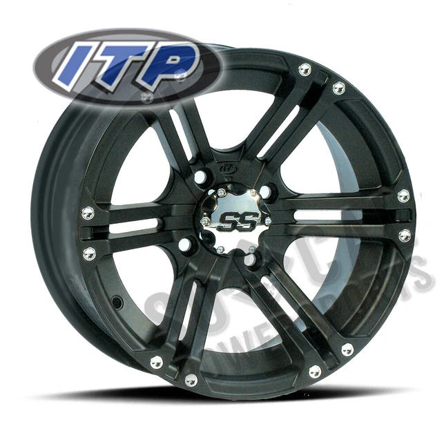 ITP SS212 Wheel 12x7 4/137 Matte Blk 5+2 KVF650 Brute Force 4X4 SRA (2005-2011)