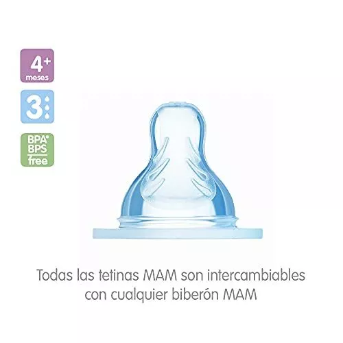 MAM Tetina nº 3, Tetinas de silicona de fácil aceptación para los bebés, tet 3