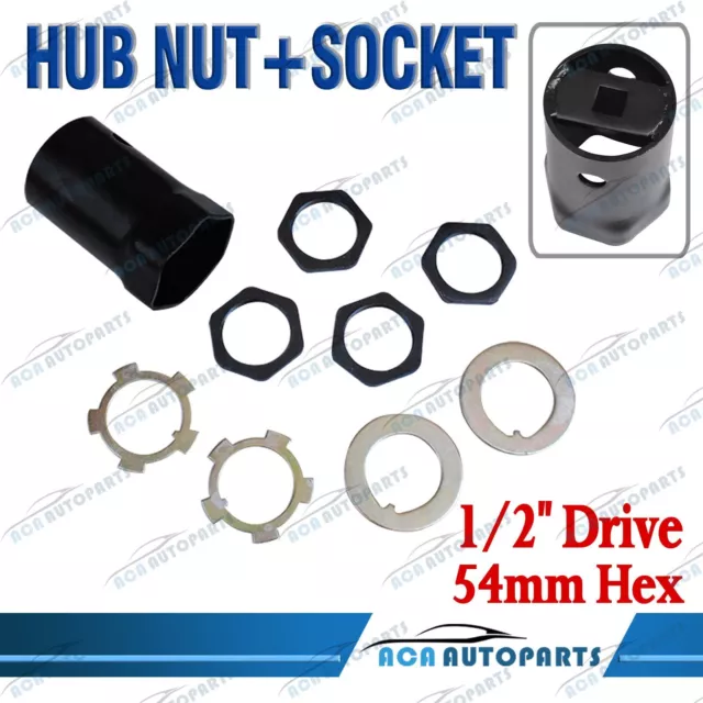 Axle Wheel Hub Nut+54mm 1/2" Socket Kit for Toyota Landcruiser Hilux Front