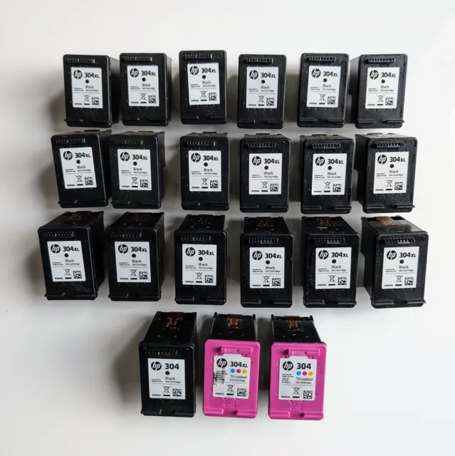 21 x Genuine HP 304XL 304 Black Colour EMPTY Ink Cartridges Never Refilled