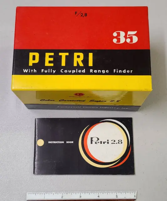 Petri 35 1958 vintage - solo caja e instrucciones - color corregido super 2,8