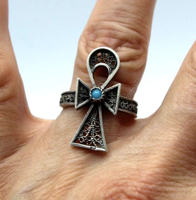 Bague Viking Ajustable Pour Homme - Motif Rayures/croix/carré, Style Gothique Vintage - Bijou Rétro, Cadeau Pour Homme/garçon
