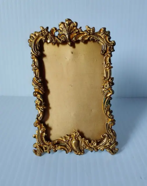 Frame Ormolu Gold Picture Ornate Vintage Victorian Style Metal Photo Small 4.75
