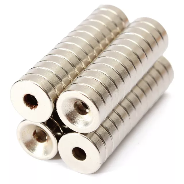 50pcs Strong Countersunk Ring Neodymium Magnets N50 10 x 3mm Hole 3mm Rare Earth