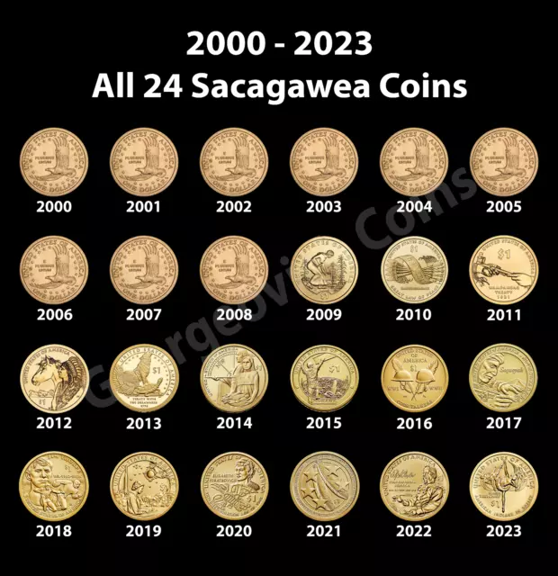 ***COMPLETE Sacagawea Dollar 24 Coin BU Set*** (years 2000-2023) US Mint Coins