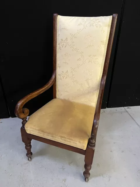 Antique Mahogany Victorian / Edwardian upholstered Open armchair *can deliver