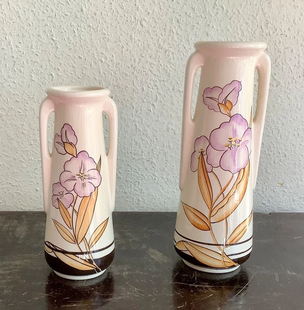 Vases céramique hollandaise - decor art nouveau