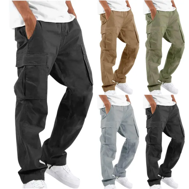 Mens Cargo Combat Work Trousers Chino  Pant Work wear Jeans size 32-44