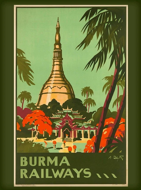 96316 Burma Railways Burmese Southeast Asia Travel Decor Wall Print Poster