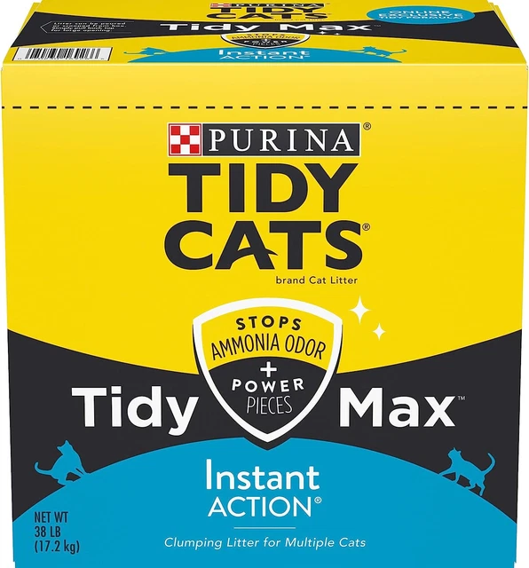 Purina Tidy Cats Tidy Max acción instantánea - arena de agrupación de varios gatos 38 libras Caja