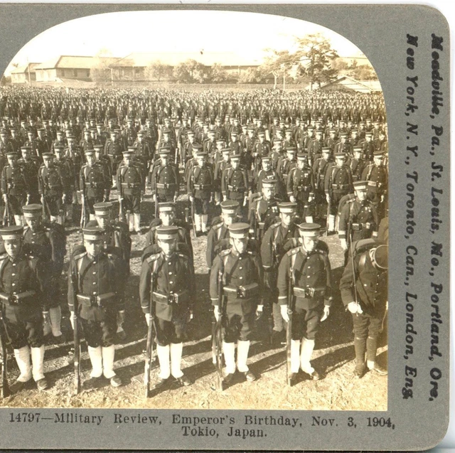 RUSSO-JAPANESE WAR, Military Review, Emperors Birthday, Tokyo--Stereoview V73