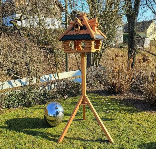 Vogelhaus ALPENFLAIR mit Ständer Vogelfutterhaus Futterhaus Vogel Haus Holz