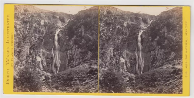 Wales stereoview-Aber-the Waterfall, near view by Francis Bedford