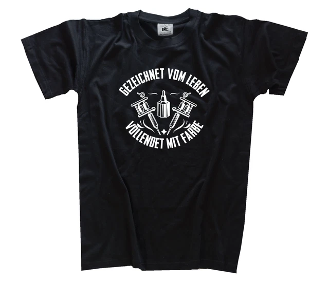 Da Leben Gezeichnet - Vollendet Con Colore Tatuaggio Divertimento T-Shirt S-3XL