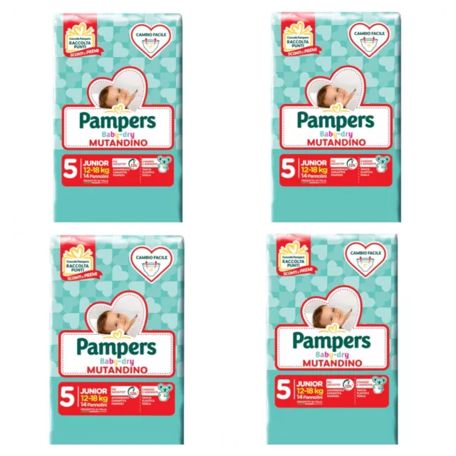 Pampers Baby Dry Mutandino Misura 5 (12-18Kg) 56 Pannolini