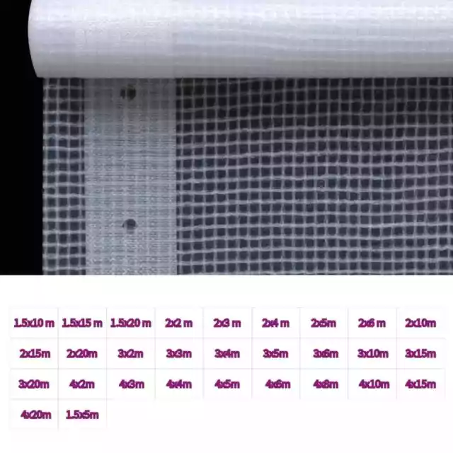 1/2x Lona Impermeable 260g/m² Blanca Plástico de Invernadero Multitalla vidaXL