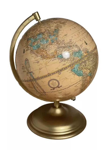 Vintage Imperial World Globe 9" Cram Sundial Rotating Collectible Decor