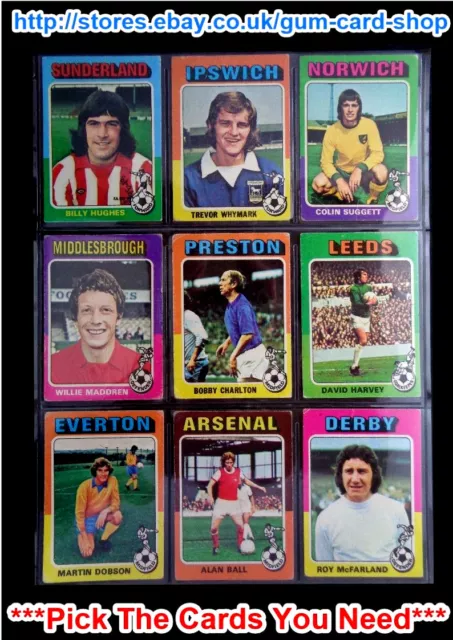 Topps 1975 Red/Grey Footballers (Cards 90 - 175) (F) *Pick The Cards You Need*