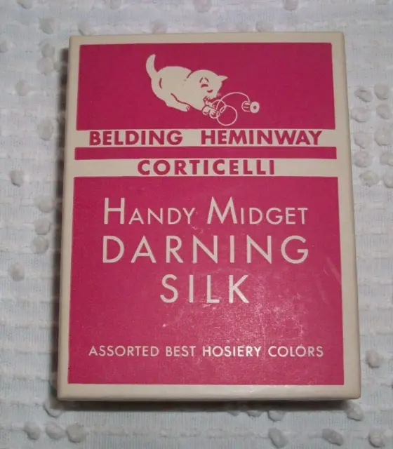 Vintage BELDING HEMINWAY CORTICELLI Midget Darning Silk Hosiery Colors New Box
