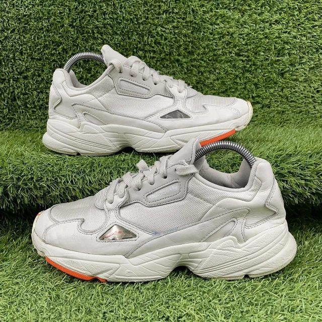 ADIDAS FALCON OFF White Orange Chunky Trainers Size UK 4 EE5118