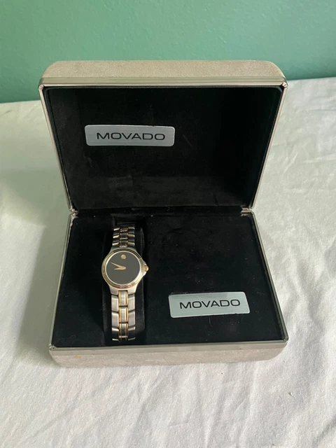 Movado 24mm Ladies Quartz Museum Watch w/ 2-Tone Steel & Gold Case 81-E3-828