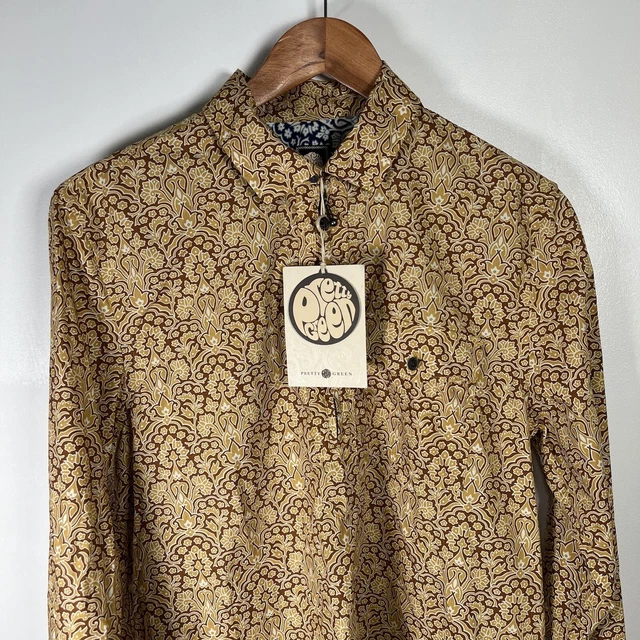Camicia piccola bella verde con cerniera collo floreale manica lunga 100% cotone