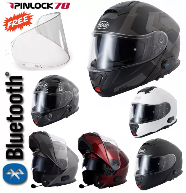 V-Can V272 Bluetooth Flip Front Full Face Motorcycle Motorbike Helmet Mp3 Satnav