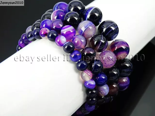 Handmade 8mm Mixed Natural Gemstone Round Beads Stretchy Bracelet Reiki Chakra