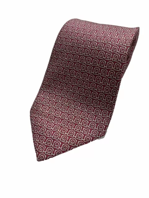 Salvatore Ferragamo Tie Necktie Gancini Logo on Red