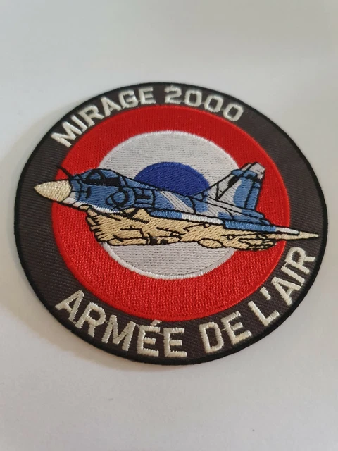 Patch Brodé Mirage 2000 - Thermocollant 10x7.5cm - Aviation Militaire Française