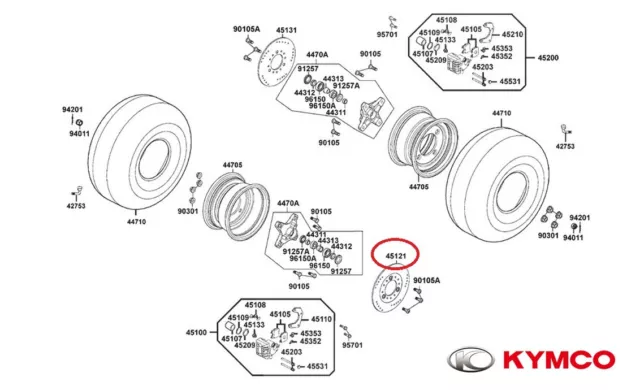 Neuf Oem Kymco Disque De Frein Avant Droit Kxr 250 / Maxxer 250 300 / Mxu 250 30