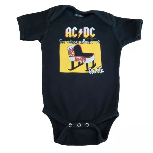 Traje corporal para bebé ACDC para aquellos que están a punto de rock cuna 6-12 meses banda mono infantil