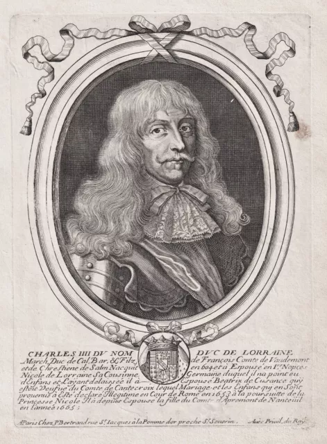 Charles IV de Lorraine Karl Lothringen Portrait Kupferstich engraving  1680