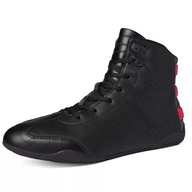Professional Boxing Shoes Men Wrestling Footwears Fighting Training Boots Black