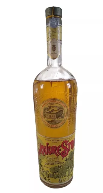 Liquore Strega Alberti Benevento 1 litro sigillo Reale fasci Monarchia bottiglia