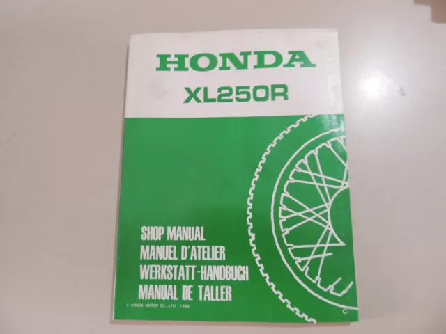 Werkstatthandbuch HONDA XL 250 R 1982  Service Shop manual  Manuel d`atellier